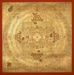 Kalachakra Mandala | Original Hand Painted Full 24K Gold Style Tibetan Thangka | Mindfulness Meditation Object of Focus For Our Wellbeing